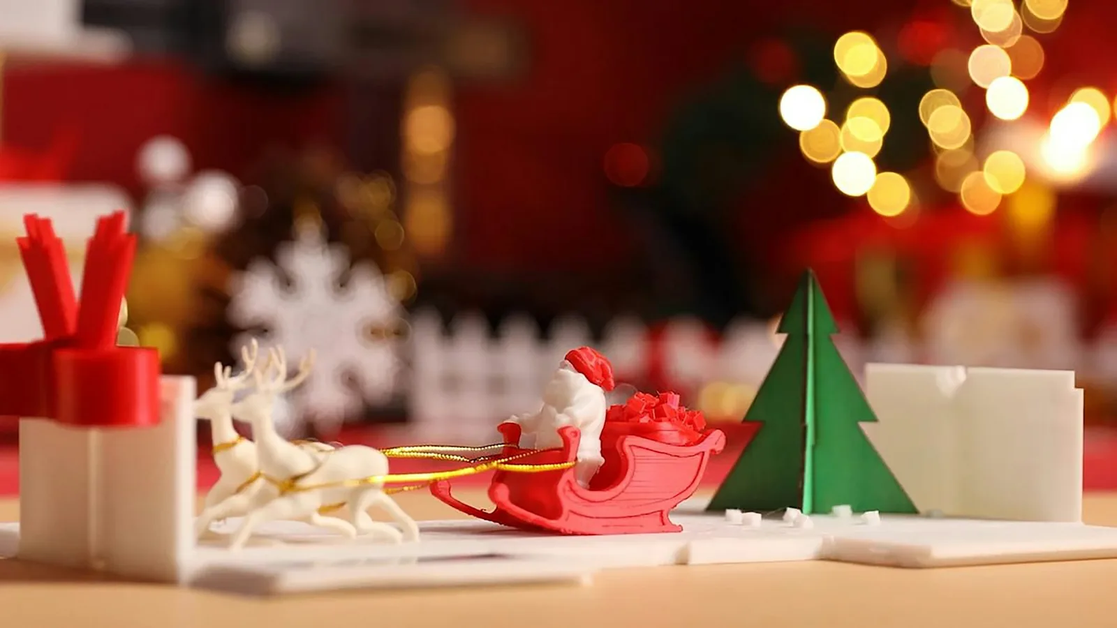 Cenário de Natal com peças impressas em 3D